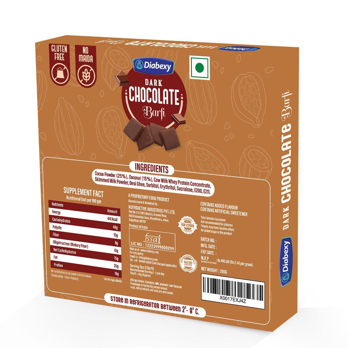 Ingredient of sugar free chocolate barfi
