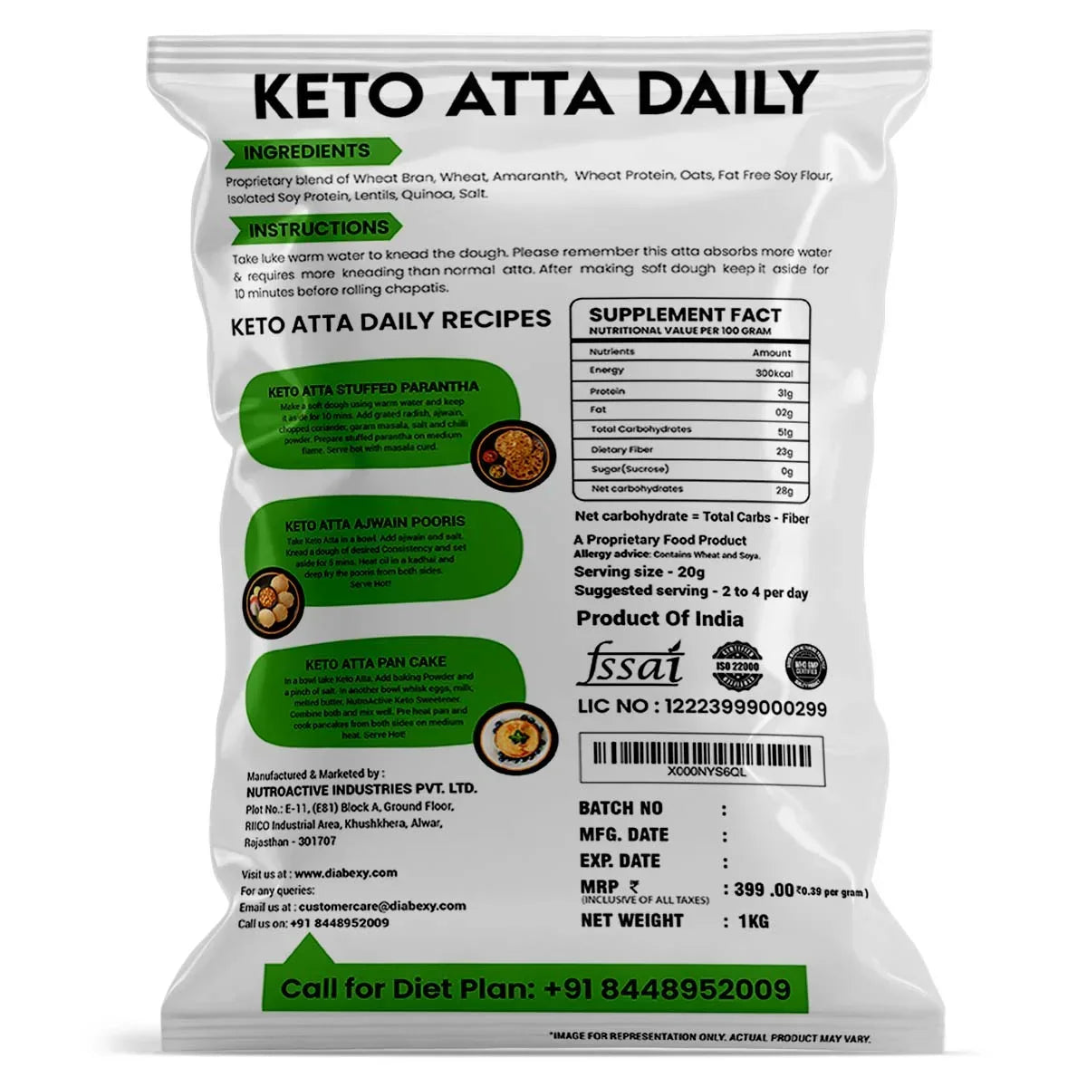 ingredient of nutroactive keto atta daily