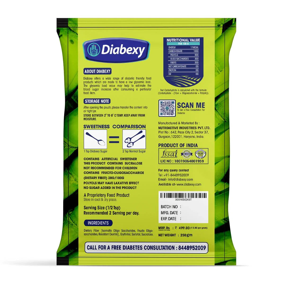 Ingredient  of Diabexy Sugar Free Sweetener