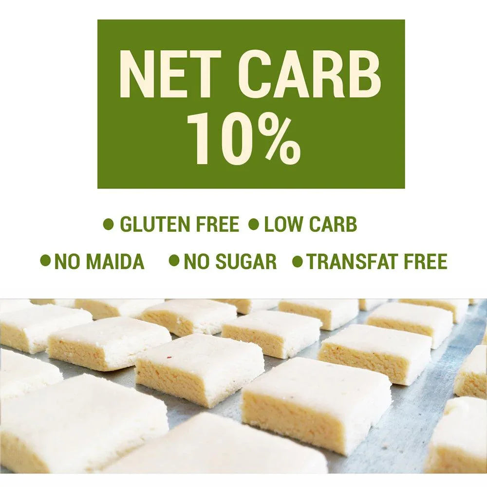 Net Carb of NutroActive Desi Ghee Keto Coconut Barfi, Sugar Free Low Carb Keto Sweets - 200g - Diabexy