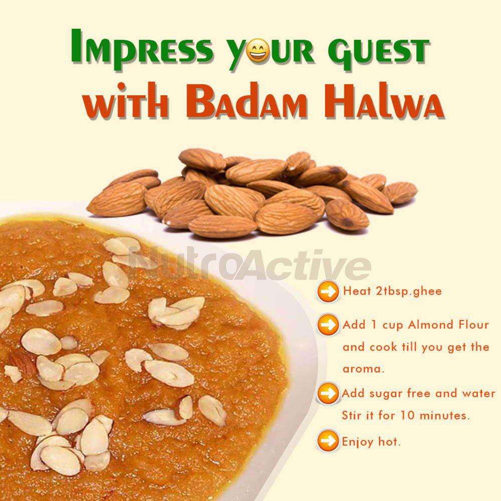 NutroActive Whole Almond Flour Keto Friendly Badam Powder-200gm - Diabexy