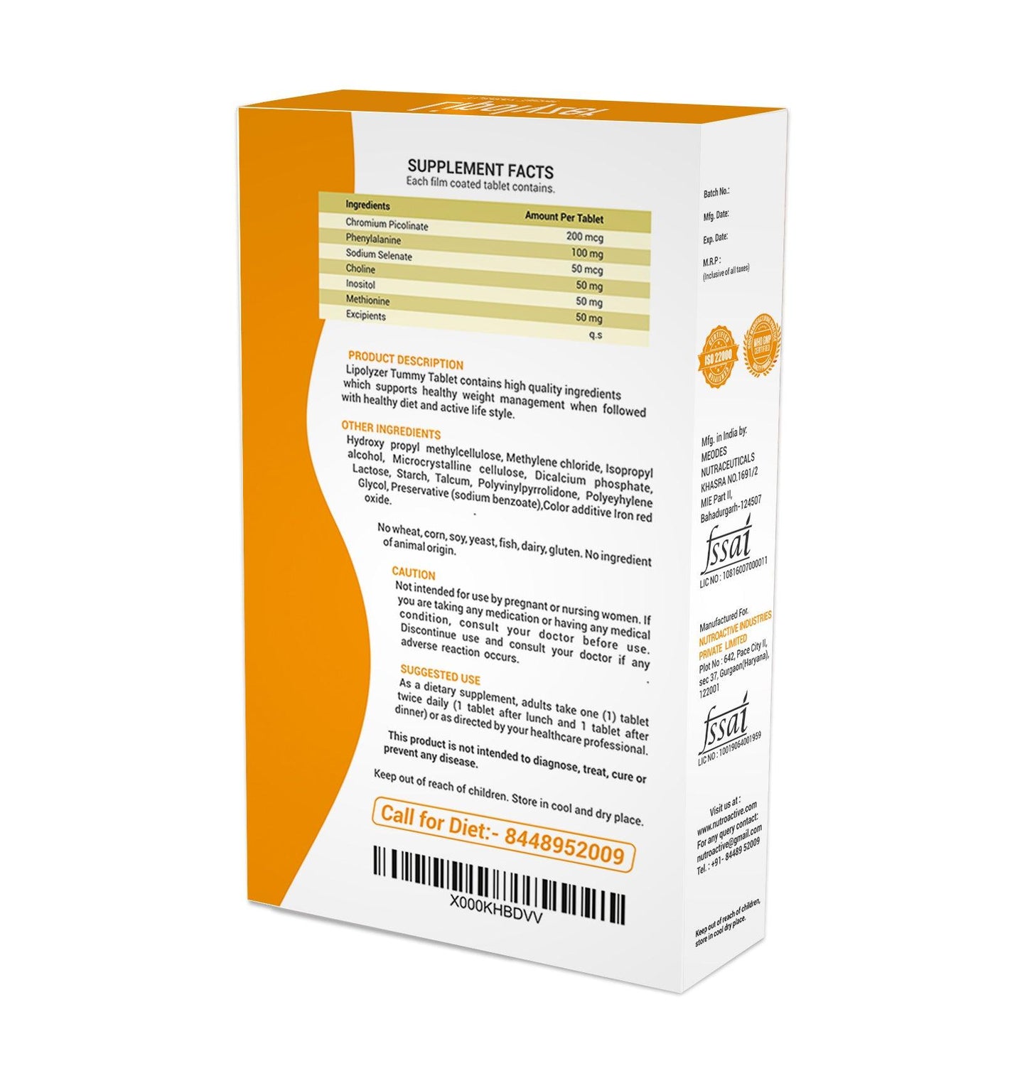 Pre Diabetes Basic Weight Loss Kit (BrownXatta 1 kg, Lipolyzer Tummy Tablet, Carbohydrate Counter Chart) - Diabexy