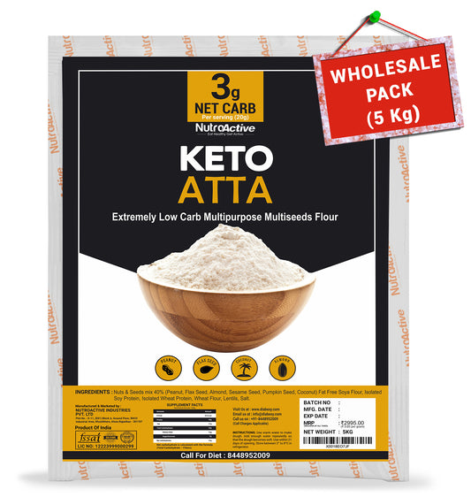 NutroActive Keto Atta (1g Net Carb Per Roti ) Extremely Low Carb Flour - 5kg