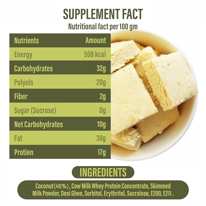 Diabexy Desi Ghee Sugar Free Coconut Barfi - 200 gm with one Rakhi