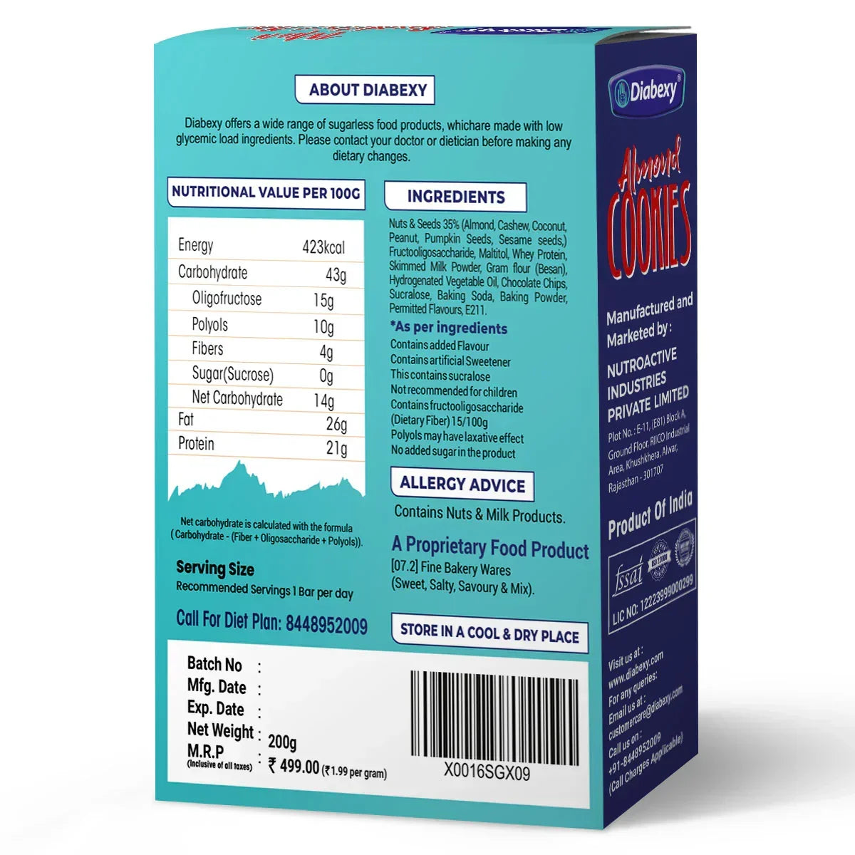 Diabexy Atta 1 Kg Diabexy Mini Breakfast Bar 200g Diabexy Sugar Drops 30 ml Diabexy EGL Chart - [DOWNLOAD]