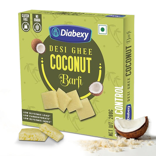Diabexy Desi Ghee Sugar Free Coconut Barfi - 200g