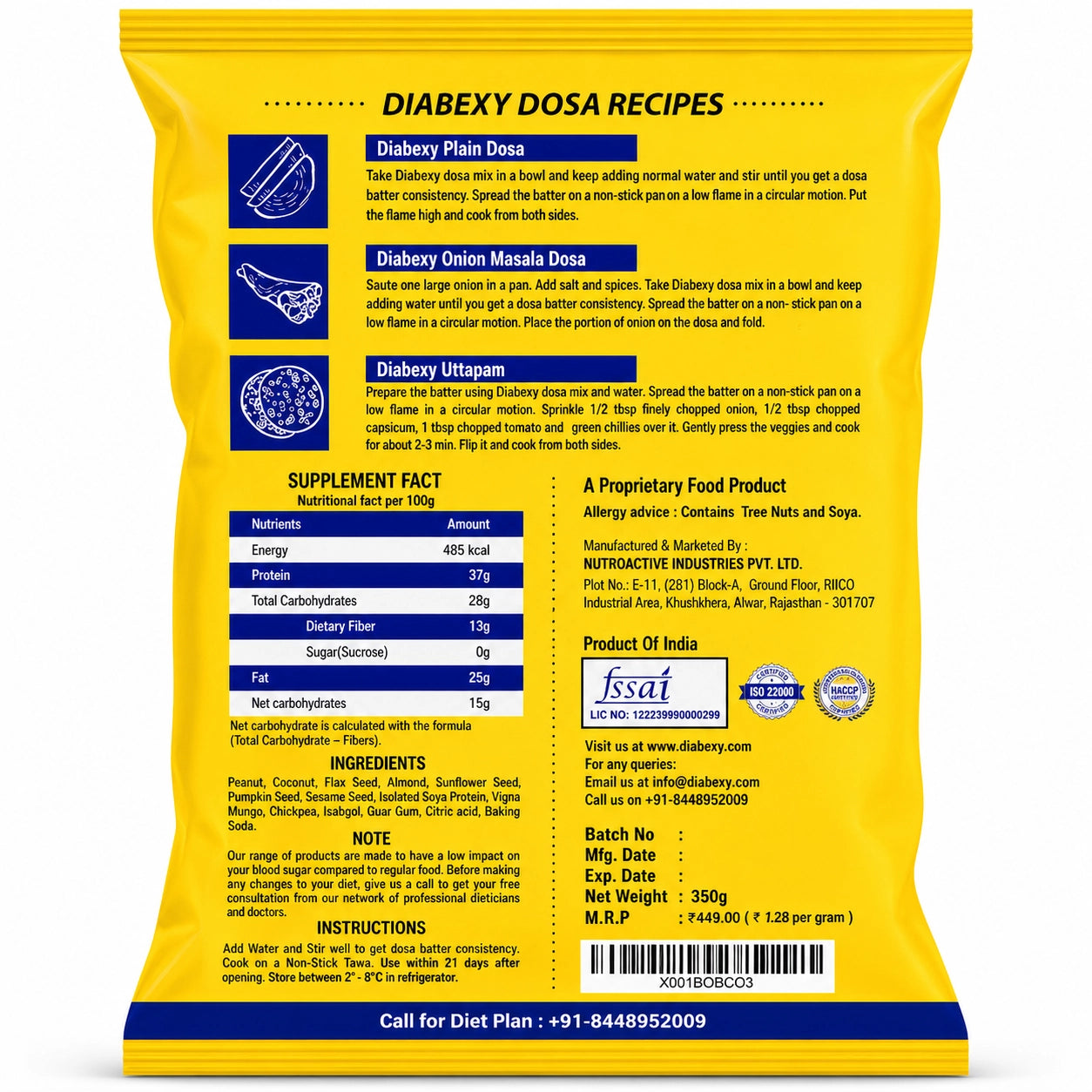Diabexy Dosa Mix- 350g