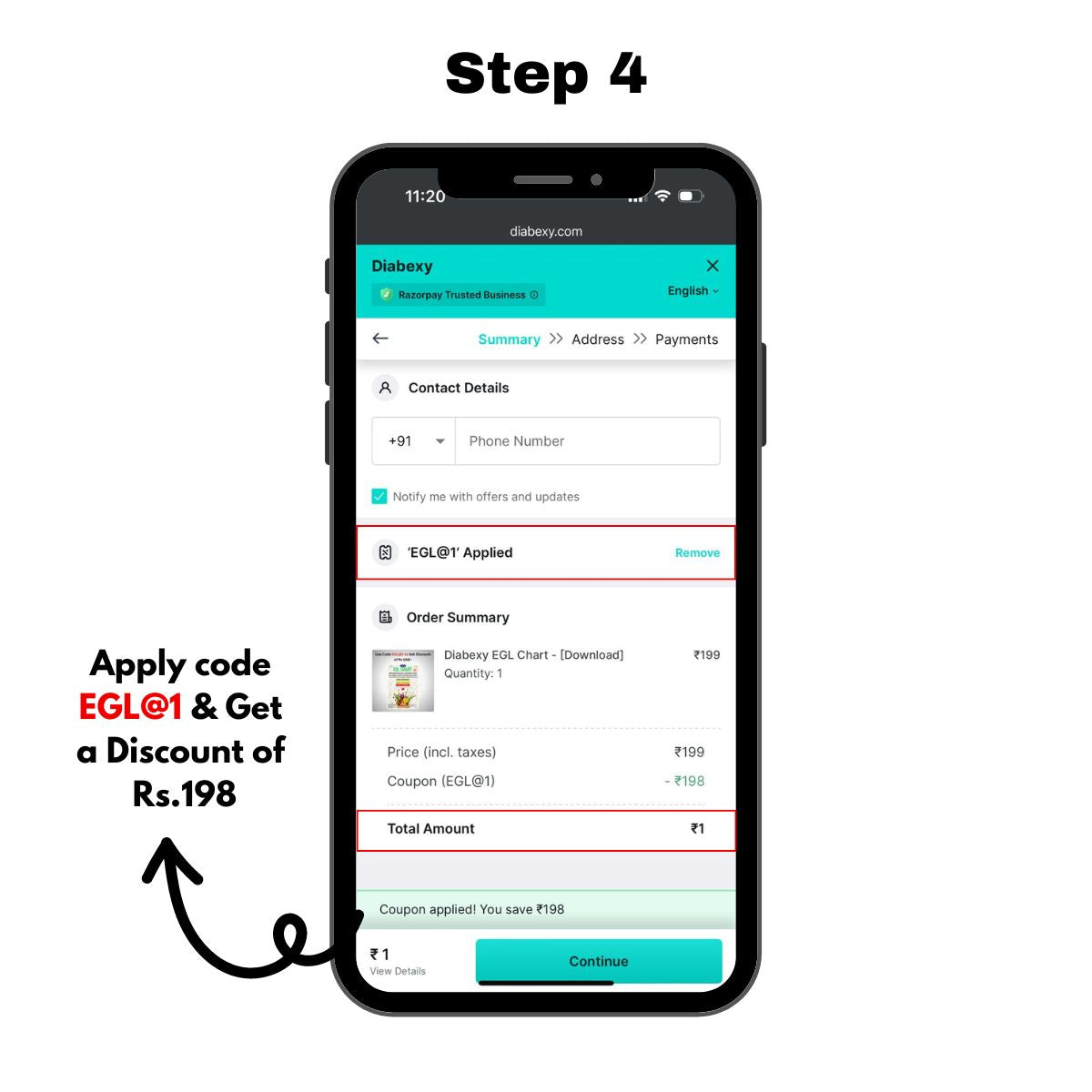 Diabexy Original EGL Chart with Diet Plan ₹1 GL Chart