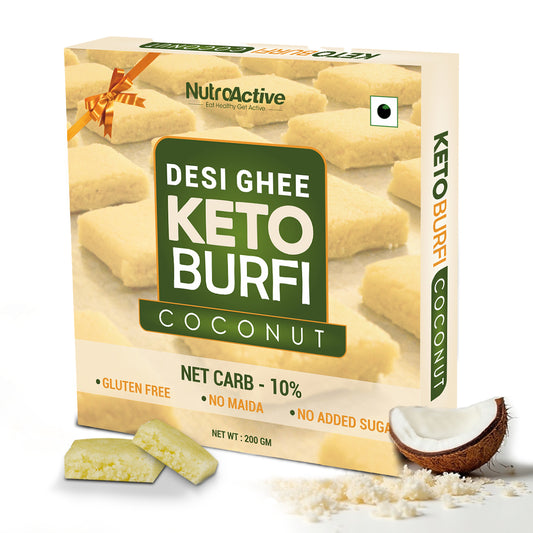 NutroActive Desi Ghee Keto Coconut Barfi- 200g