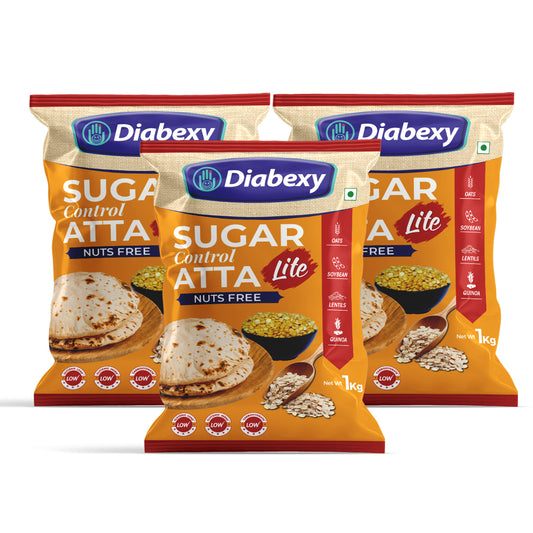 Diabexy Sugar Control Atta LITE Nuts Free - 1KG (Pack of 3)