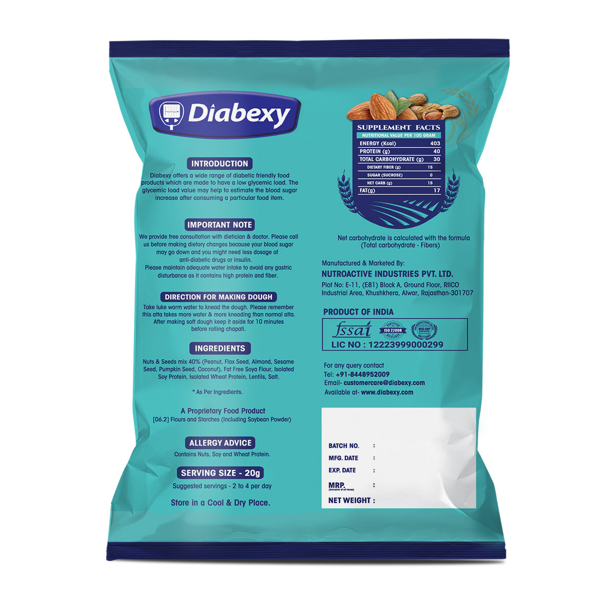 Diabexy Sugar Control Diabetic Atta