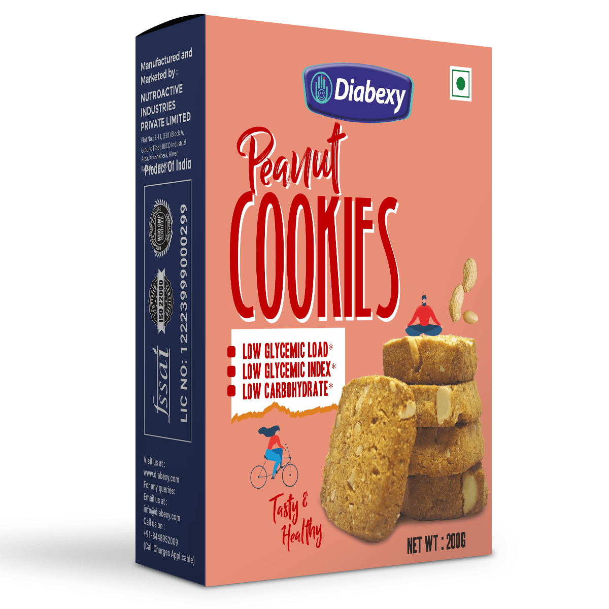 Diabexy Peanut Cookies - 200 gm - Diabexy