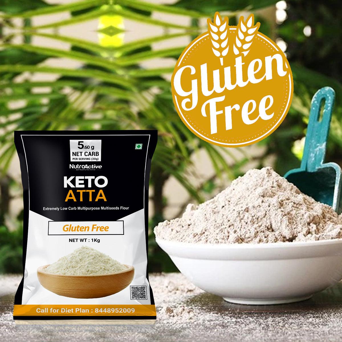 NutroActive Keto Atta Gluten Free Ultra Low Carb Flour - 1kg - Diabexy