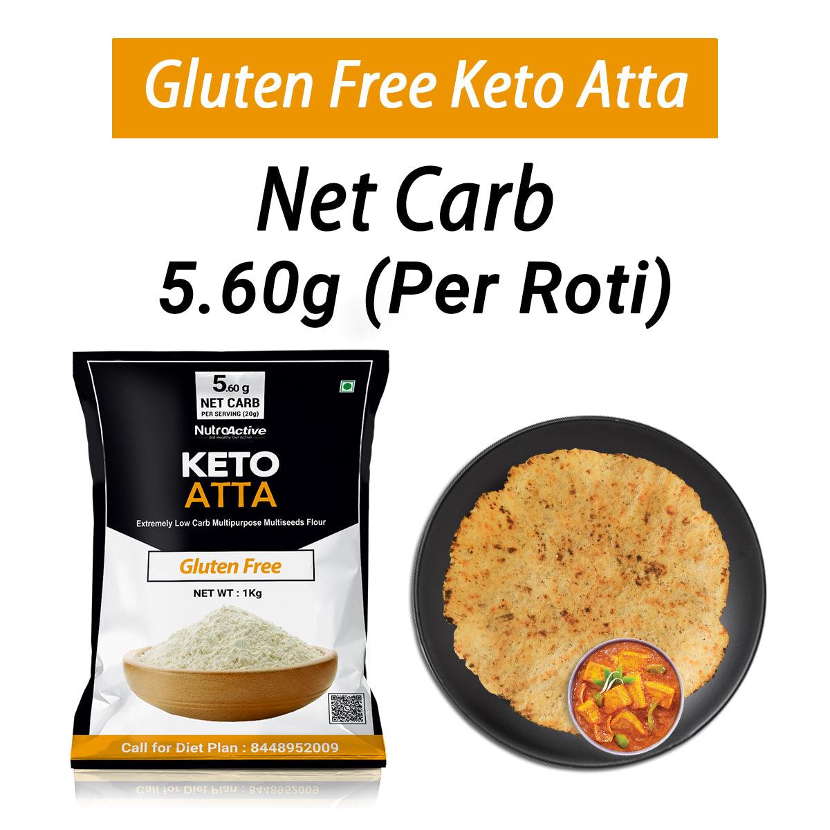 NutroActive Keto Atta Gluten Free Ultra Low Carb Flour - 1kg - Diabexy