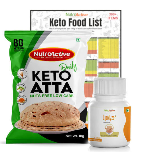 Weight Loss Kit (BrownXatta 1 kg, Lipolyzer Tummy Tablet, Keto Food List