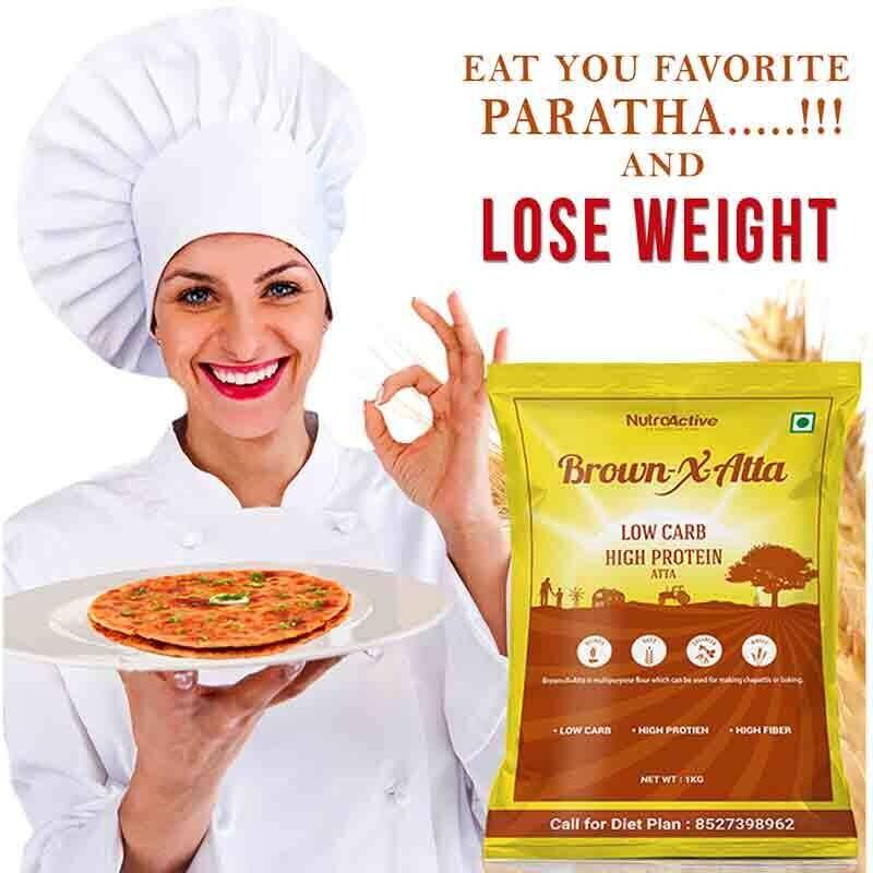 NutroActive BrownXatta Atta High Protein & Low Carb Keto Friendly Weight Loss Management Flour - 1kg - Diabexy