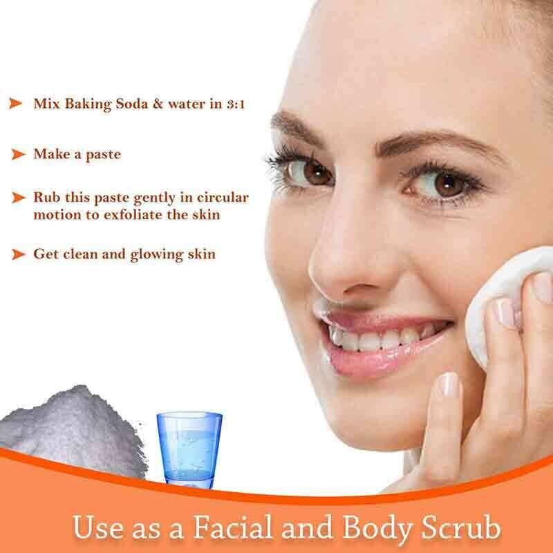 Use of baking soda as face scrub